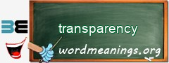 WordMeaning blackboard for transparency